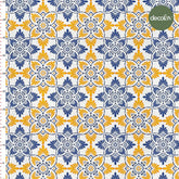 Geometrik Çini Desenli Dijital Baskılı Kumaş